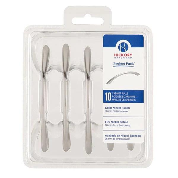 96mm Metropolis Cabinet Pull Project Pack, Satin Nickel, 10 pieces